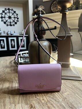 kate spade pink Saffiano Crossbody Bag with Gold Logo